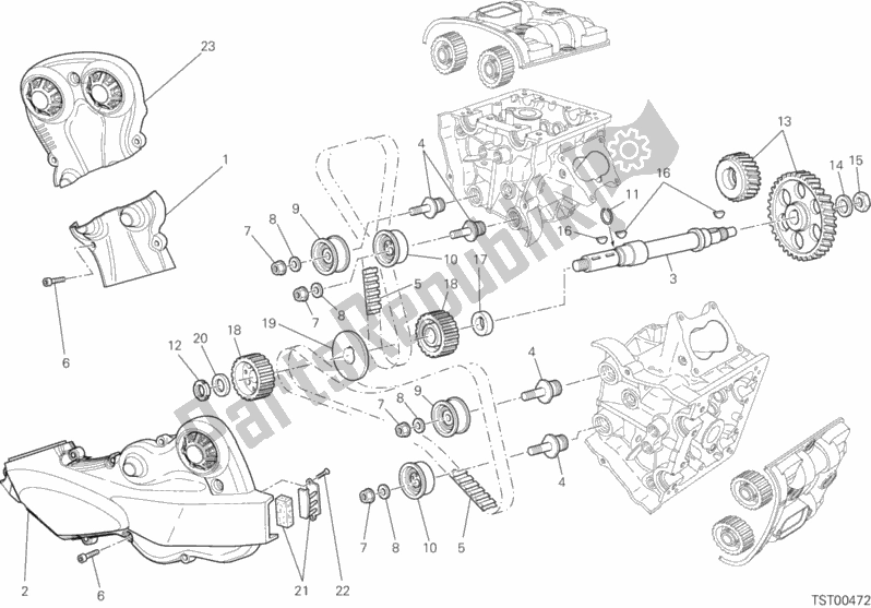 Todas as partes de Correia Dentada do Ducati Multistrada 1200 ABS USA 2013